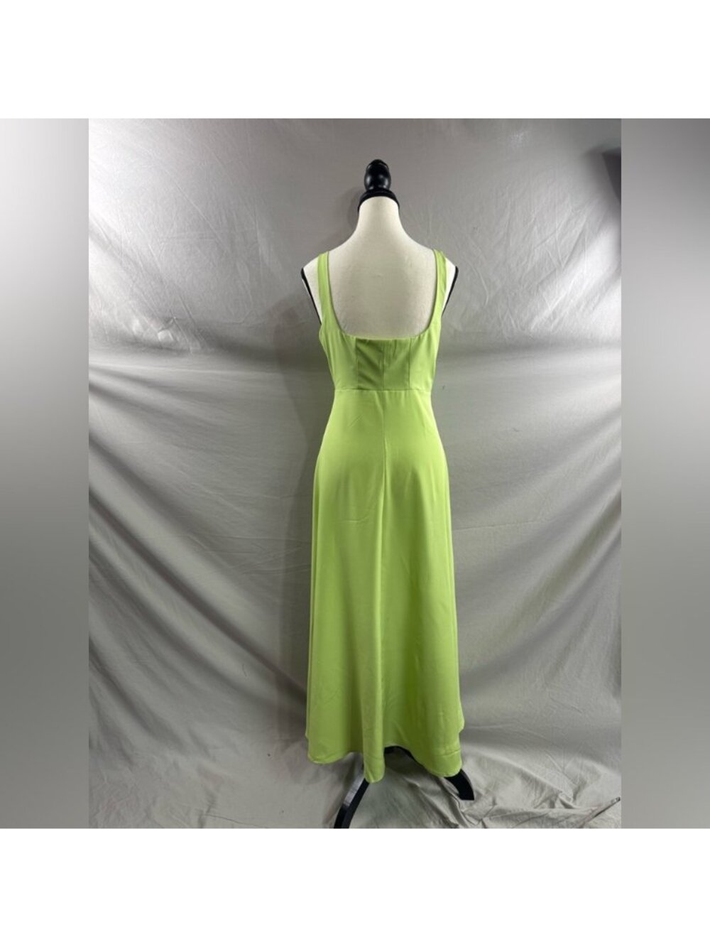 A-Line Sexy Bodice Midi Dress Lime Green - Picture 9 of 9